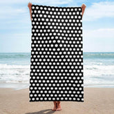 Black on White Polka Dots Beach Bath Towel, Towel, $ 42.95, A Moment Of Now™